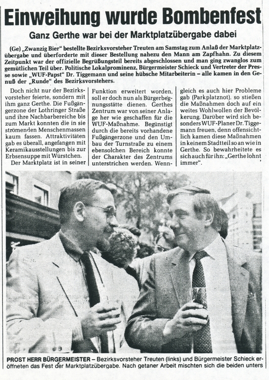 Einweihung des umgestalteten Gerther Marktplatzes und Marktgartens 31. Mai 1984