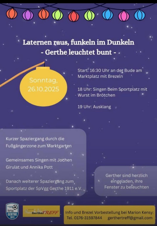 Lichterlauf durch Gerthe am 26.10.2025