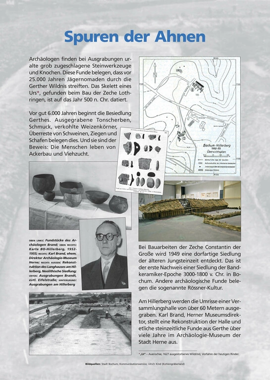Zeitreise Tafel 1- Spuren der Ahnen Historische Ausstellung in der Christopherus Schule 2022